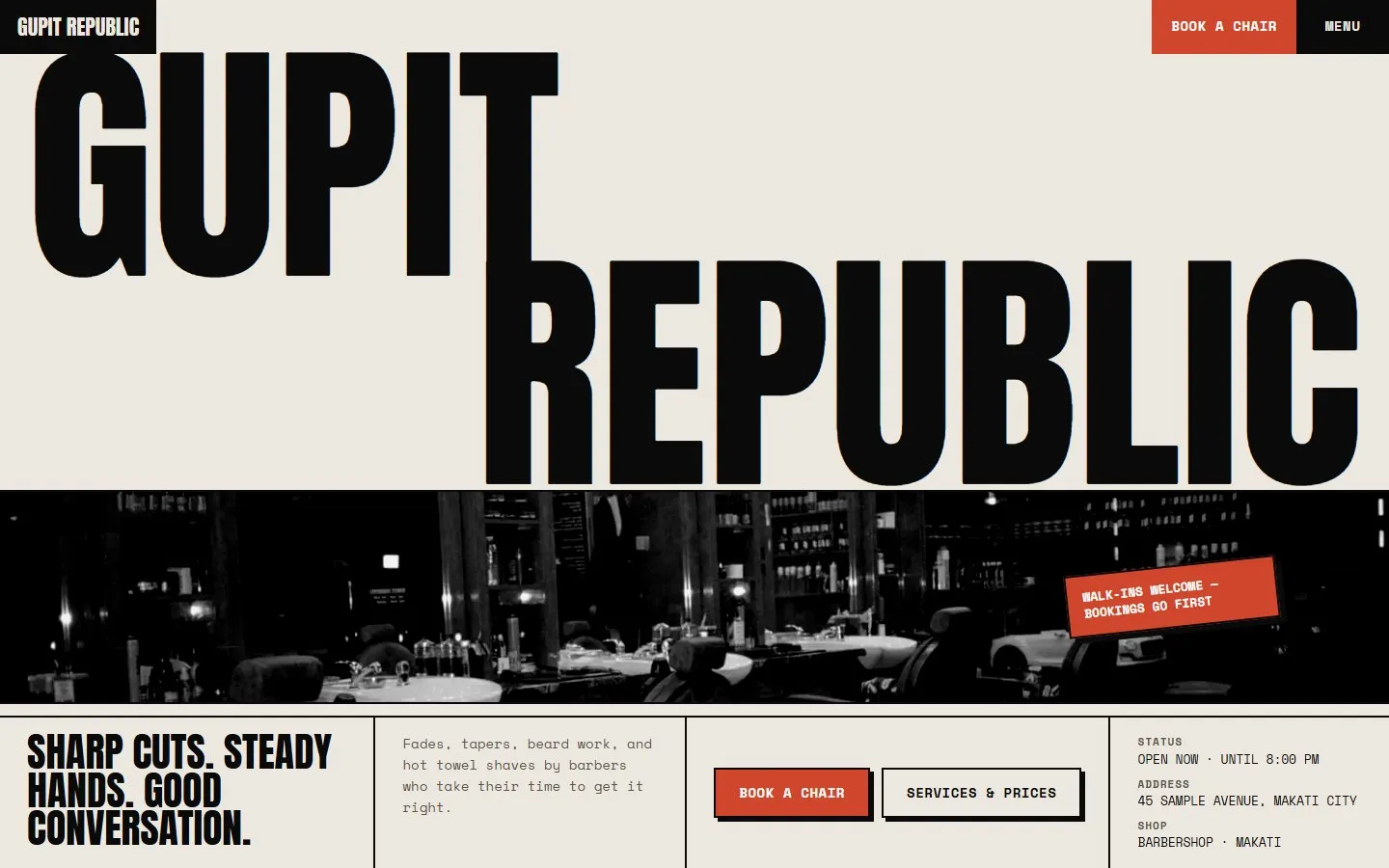 After: the Gupit Republic demo website designed by SitePorma